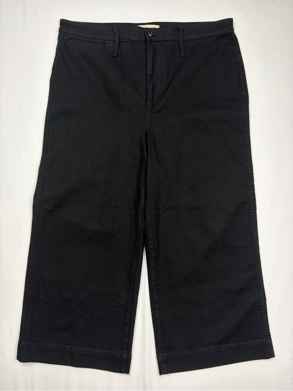 Madewell Black High Rise Wide Leg Crop Pants Size 34